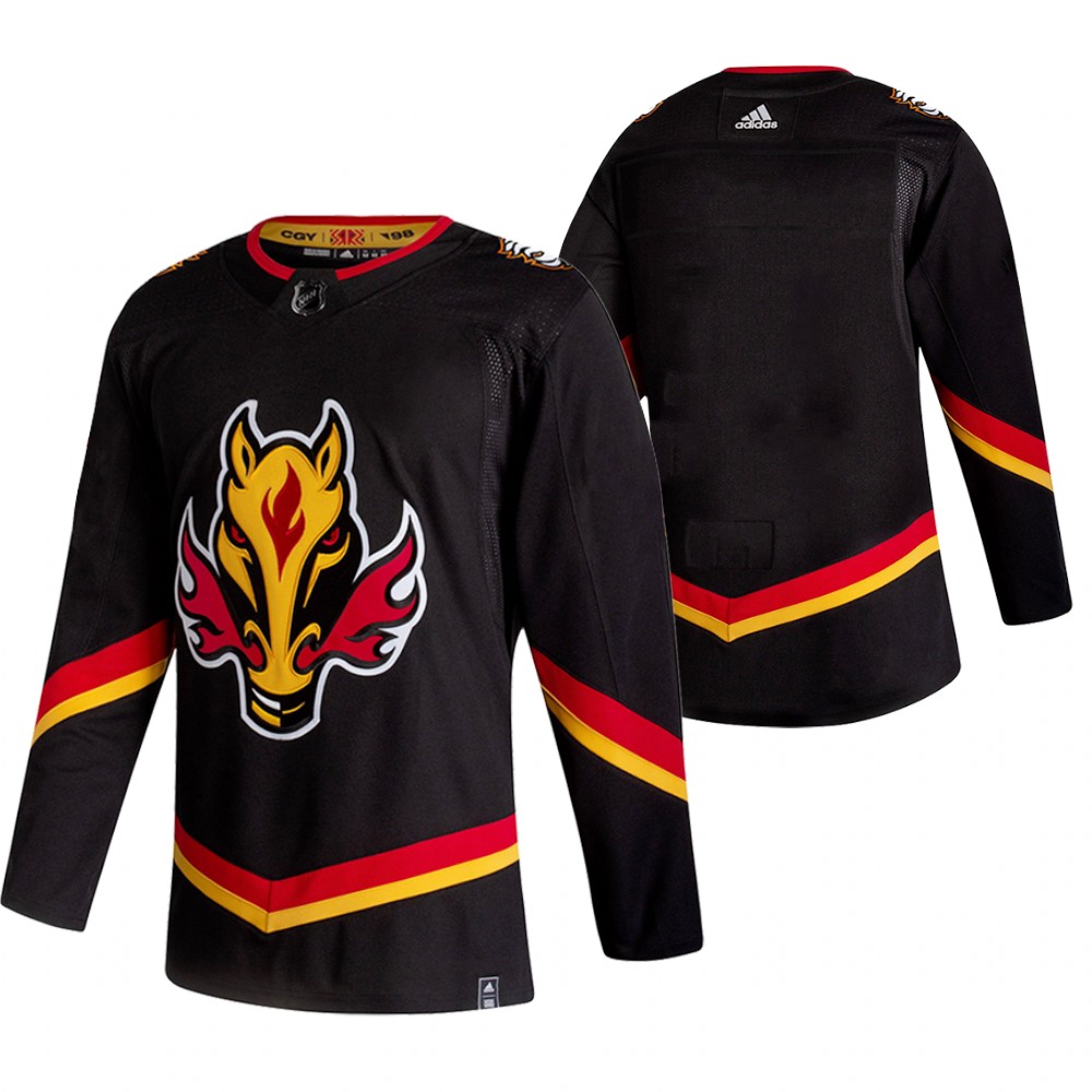2021 Adidias Calgary Flames Blank Black Men Reverse Retro Alternate NHL Jersey->calgary flames->NHL Jersey